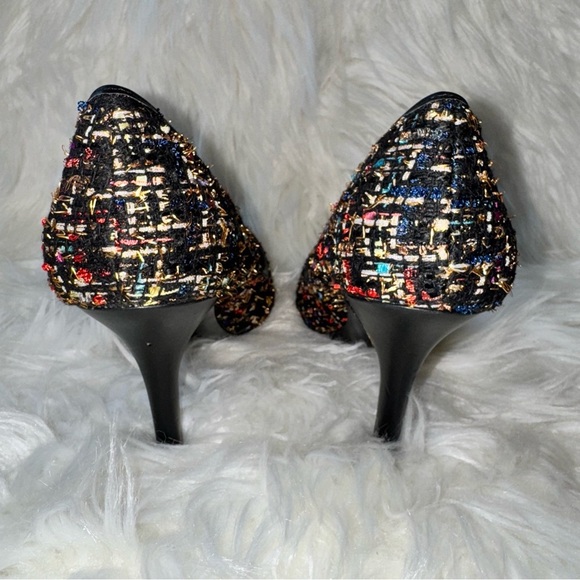 Charlies by Charles David Sweetness Black Multicolor Tweed Stiletto Heels 8.5 - Picture 6 of 13